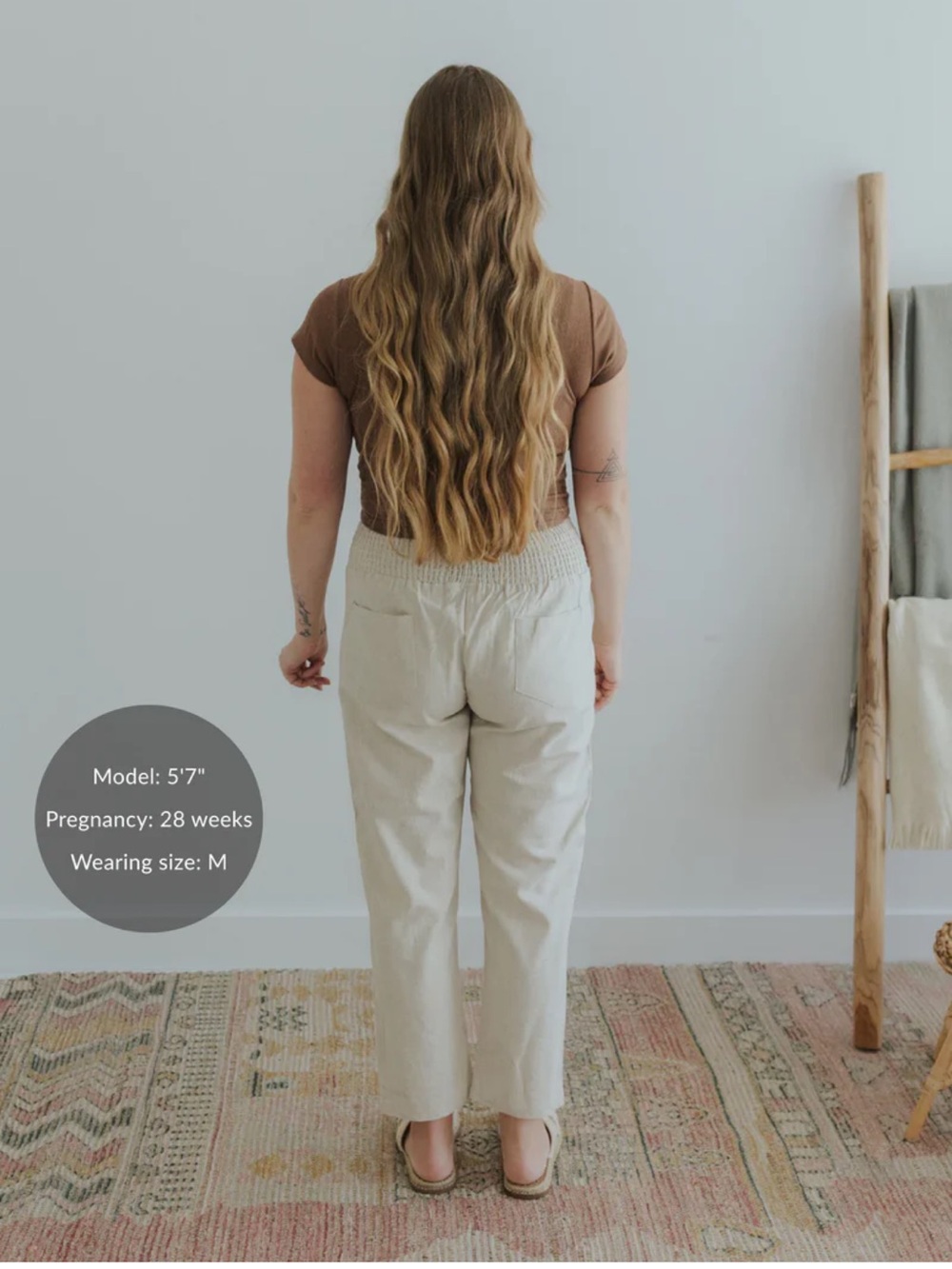 Emme Everyday Transitional Smocked Linen Pant - Picture 3 of 13